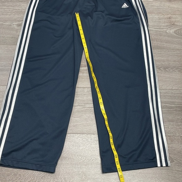 Adidas Essentials Warm-Up Open Hem 3 Stripes Track Pants Regular Fit Navy L - Picture 10 of 16